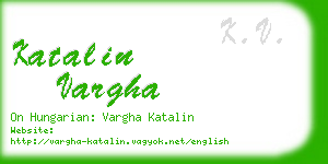 katalin vargha business card